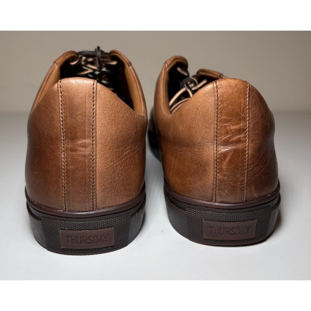 THURSDAY Leather Sneakers | Brown | Size 14 - Picture 5 of 9